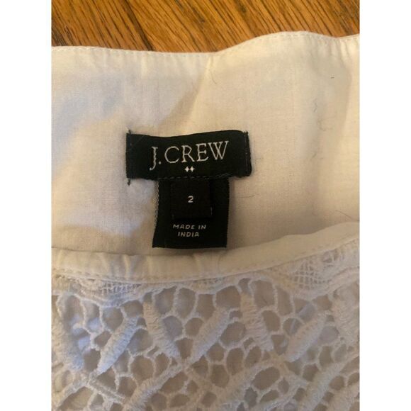 J. Crew, women's white lace front short sleeve blouse size 2 - Picture 4 of 7